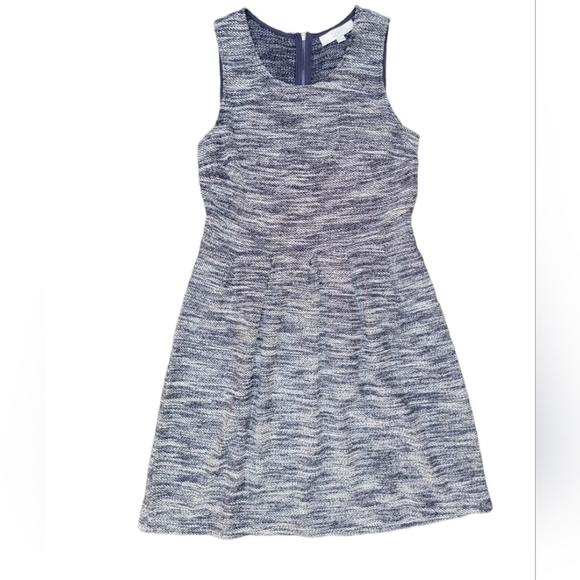 Loft Zip Aline Tweed Cotton Dress - Picture 3 of 6